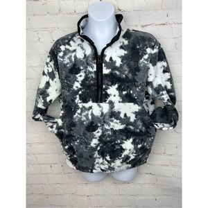 Athletic pullover black and white fleece size L (10-12) kids